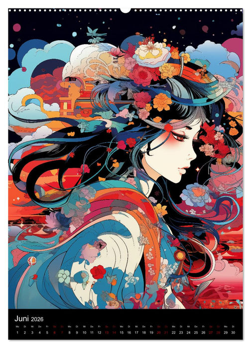 Manga Flower Girls (CALVENDO Premium Wandkalender 2026)