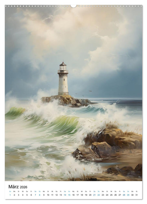 Malersiche Leuchttürme (CALVENDO Wandkalender 2026)