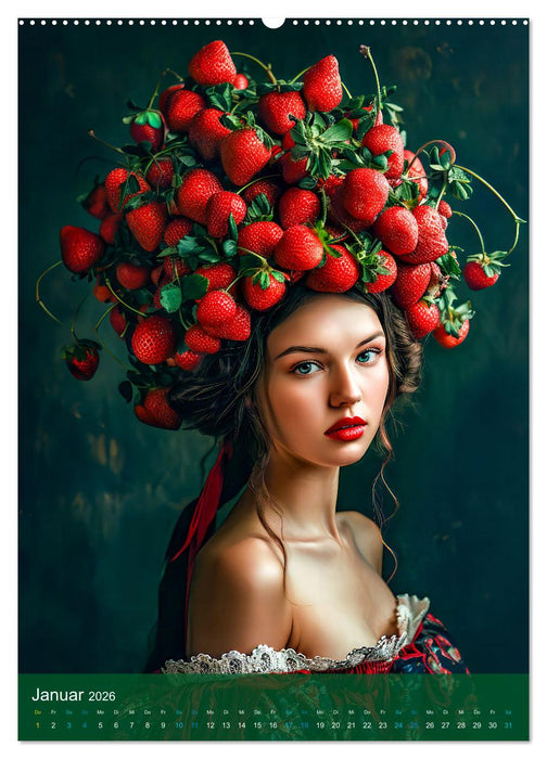 Süße Früchte - Fruchtiger Kalender voller Hutkreationen (CALVENDO Premium Wandkalender 2026)