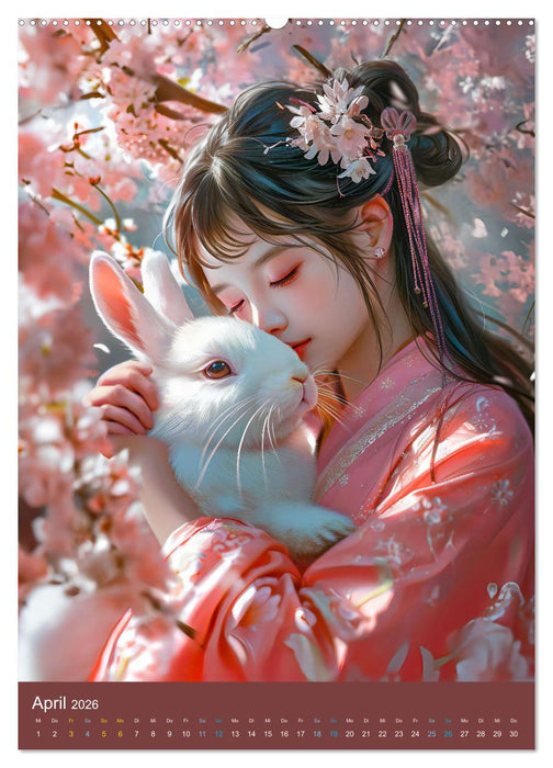 Chinesische Tierkreiszeichen - Fantasie-Zodiak im Stil des alten Chinas (CALVENDO Premium Wandkalender 2026)