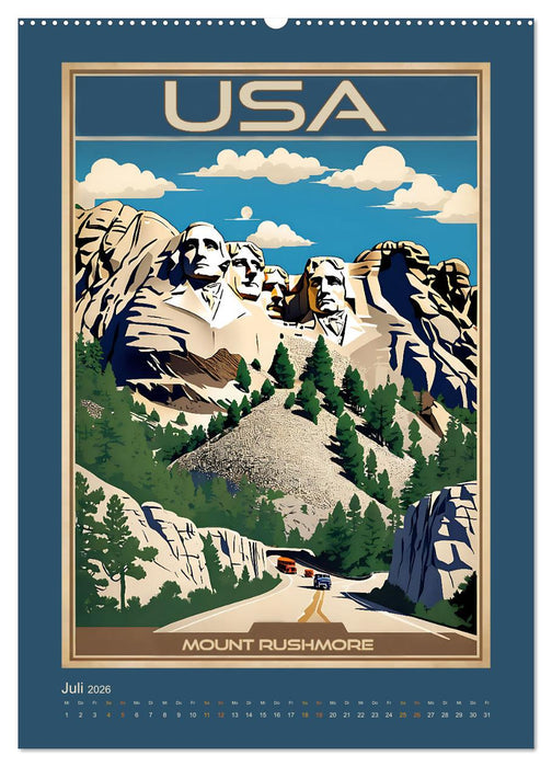 World Travel Poster - nostalgische Reise um die Welt (CALVENDO Premium Wandkalender 2026)