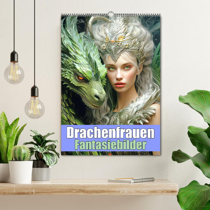 Drachenfrauen - Fantasiebilder (CALVENDO Wandkalender 2026)