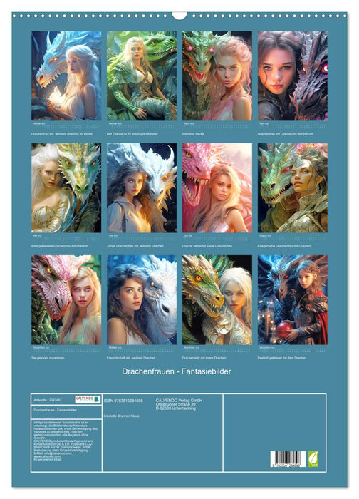 Drachenfrauen - Fantasiebilder (CALVENDO Wandkalender 2026)