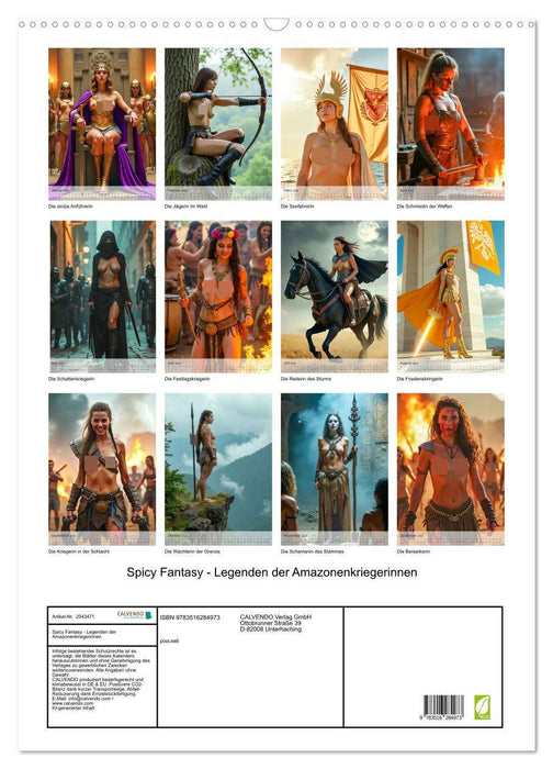 Spicy Fantasy - Legenden der Amazonenkriegerinnen (CALVENDO Wandkalender 2026)