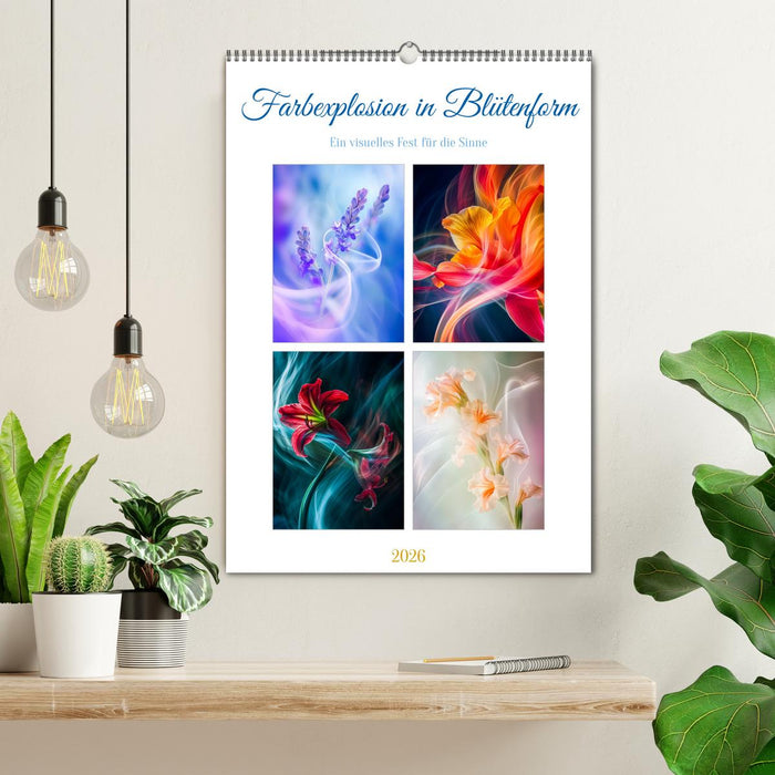Farbexplosion in Blütenform (CALVENDO Wandkalender 2026)