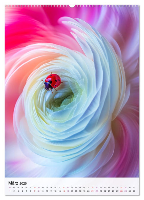 Farbexplosion in Blütenform (CALVENDO Wandkalender 2026)