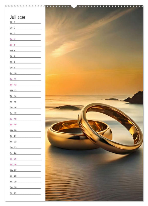 Lust auf Hochzeit - Planer (CALVENDO Premium Wandkalender 2026)