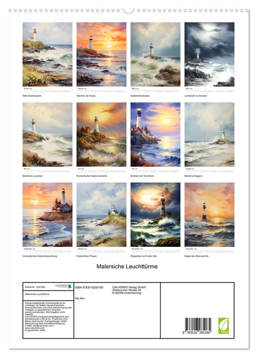 Malersiche Leuchttürme (CALVENDO Premium Wandkalender 2026)