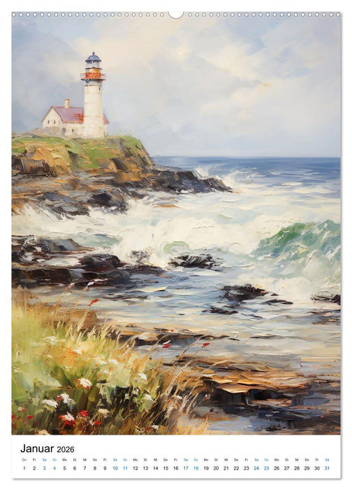 Malersiche Leuchttürme (CALVENDO Premium Wandkalender 2026)