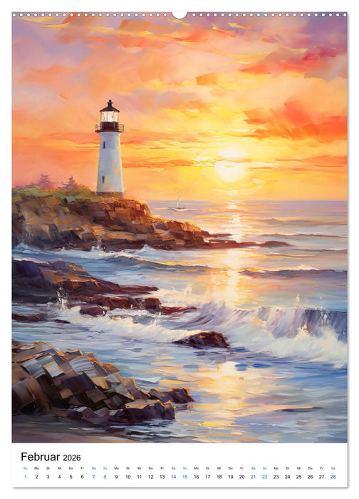 Malersiche Leuchttürme (CALVENDO Premium Wandkalender 2026)