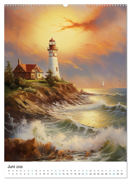 Malersiche Leuchttürme (CALVENDO Premium Wandkalender 2026)