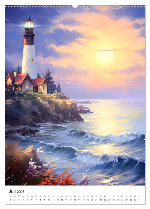 Malersiche Leuchttürme (CALVENDO Premium Wandkalender 2026)