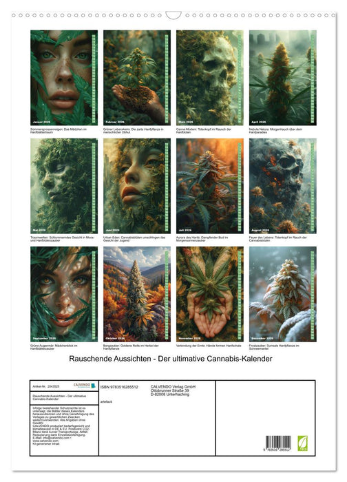 Rauschende Aussichten - Der ultimative Cannabis-Kalender (CALVENDO Wandkalender 2026)