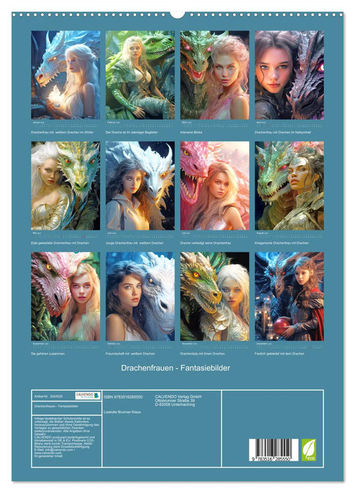 Drachenfrauen - Fantasiebilder (CALVENDO Premium Wandkalender 2026)