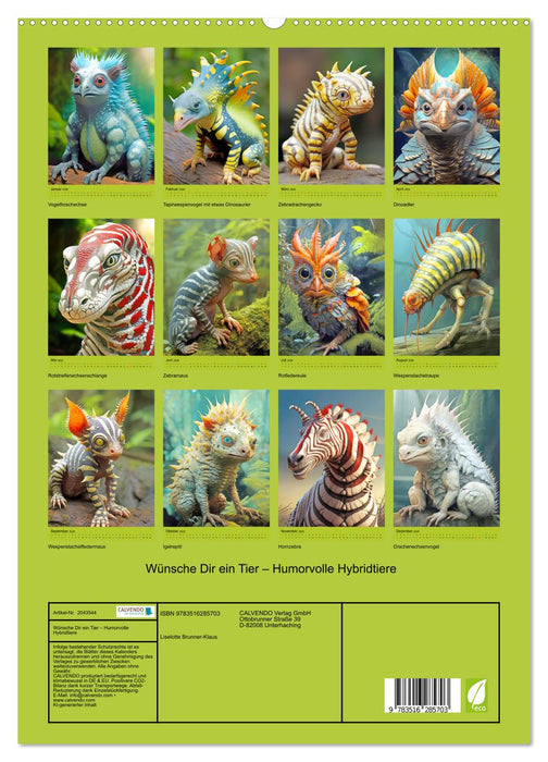Wünsche Dir ein Tier – Humorvolle Hybridtiere (CALVENDO Premium Wandkalender 2026)