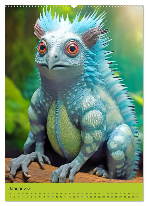 Wünsche Dir ein Tier – Humorvolle Hybridtiere (CALVENDO Premium Wandkalender 2026)