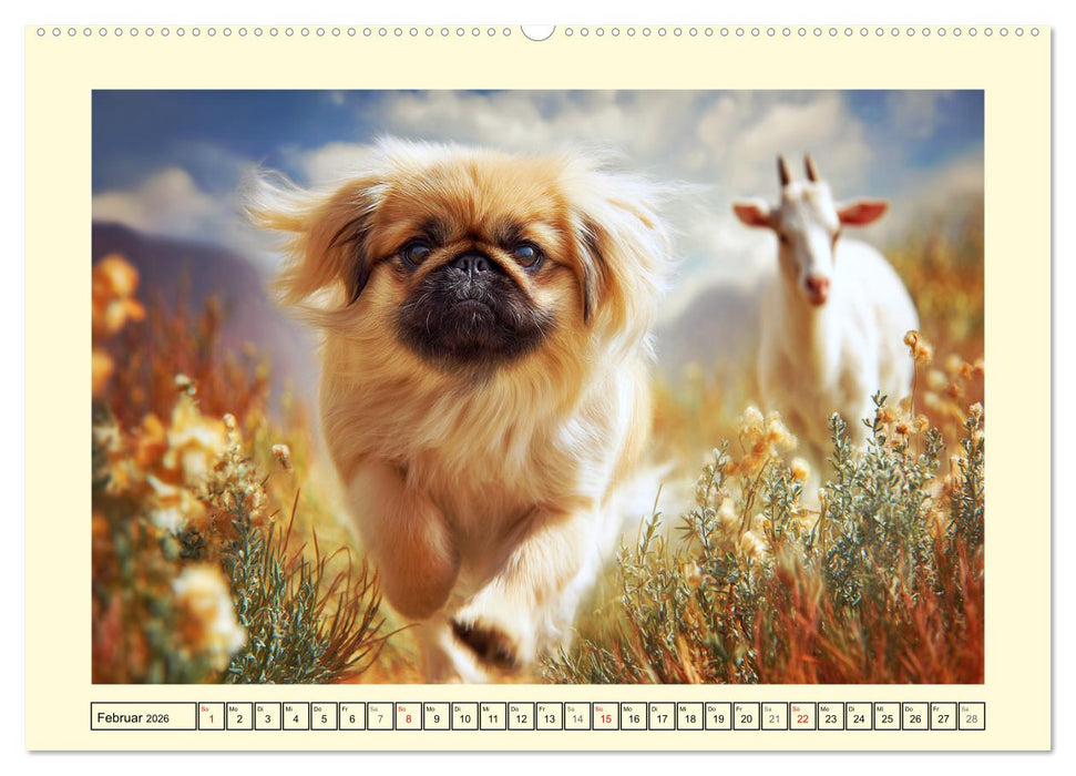 Zauberhafte Pekinesen. Charmante und stolze Hunde zum Verlieben (CALVENDO Wandkalender 2026)