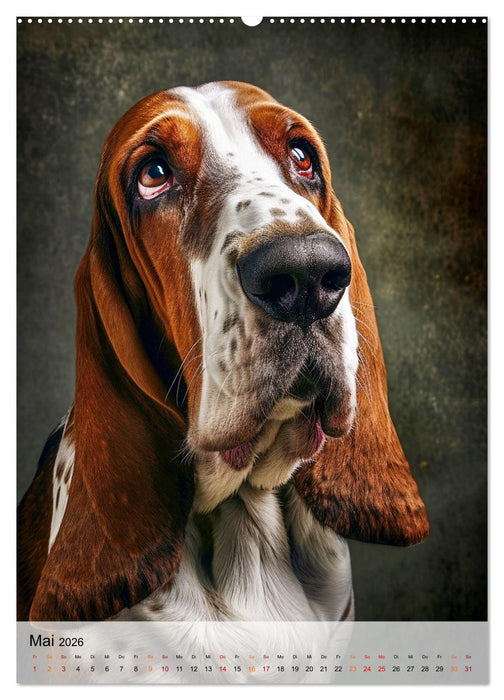 Basset Hound - freundlich und anhänglich (CALVENDO Premium Wandkalender 2026)
