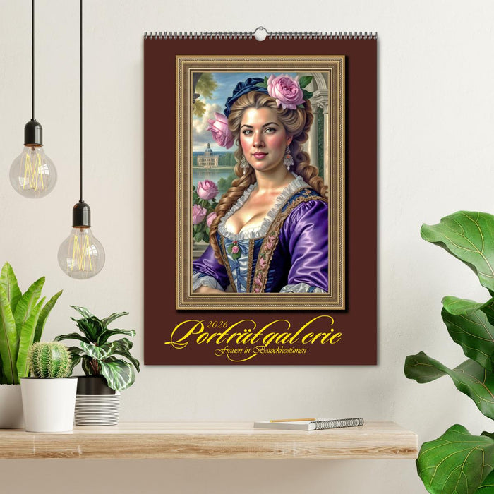Porträtgalerie, Frauen in Barockkostümen (CALVENDO Wandkalender 2026)