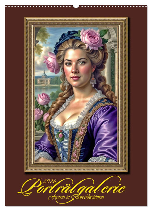 Porträtgalerie, Frauen in Barockkostümen (CALVENDO Wandkalender 2026)