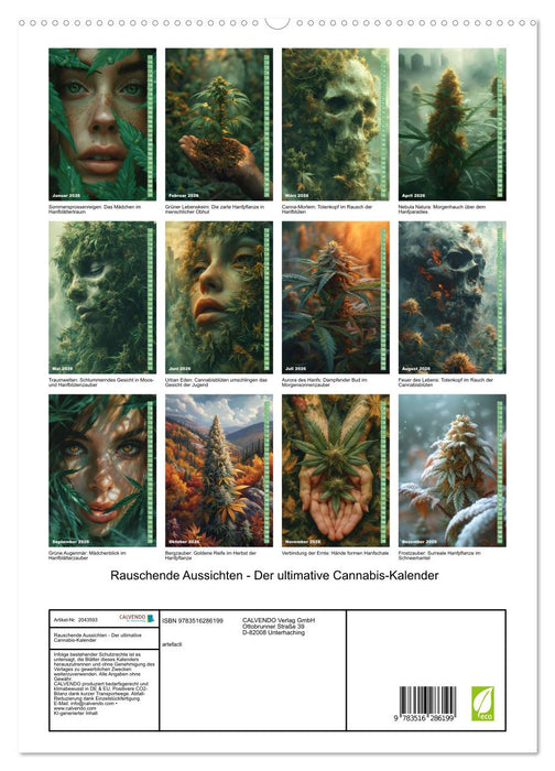 Rauschende Aussichten - Der ultimative Cannabis-Kalender (CALVENDO Premium Wandkalender 2026)