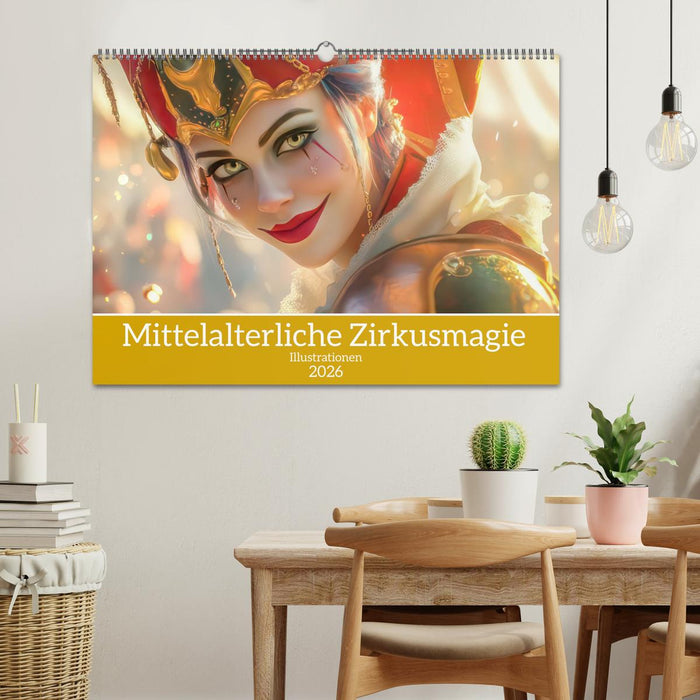 Mittelalterliche Zirkusmagie - Illustrationen (CALVENDO Wandkalender 2026)