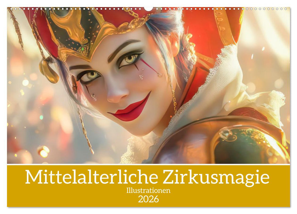 Mittelalterliche Zirkusmagie - Illustrationen (CALVENDO Wandkalender 2026)