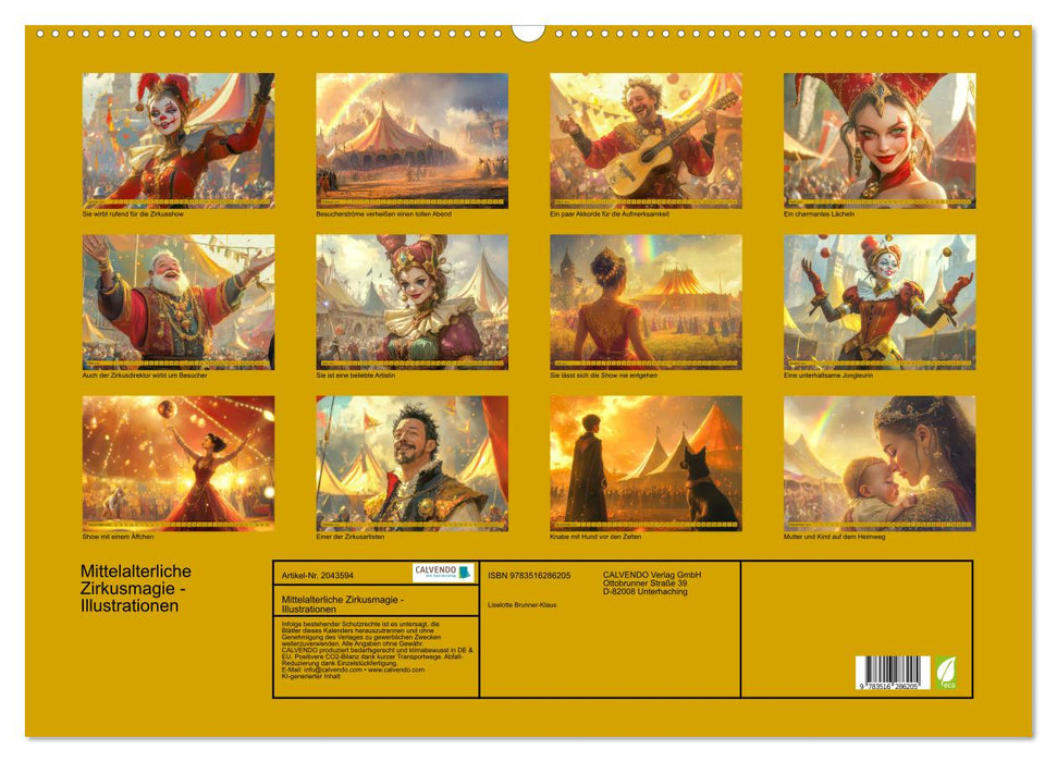 Mittelalterliche Zirkusmagie - Illustrationen (CALVENDO Wandkalender 2026)