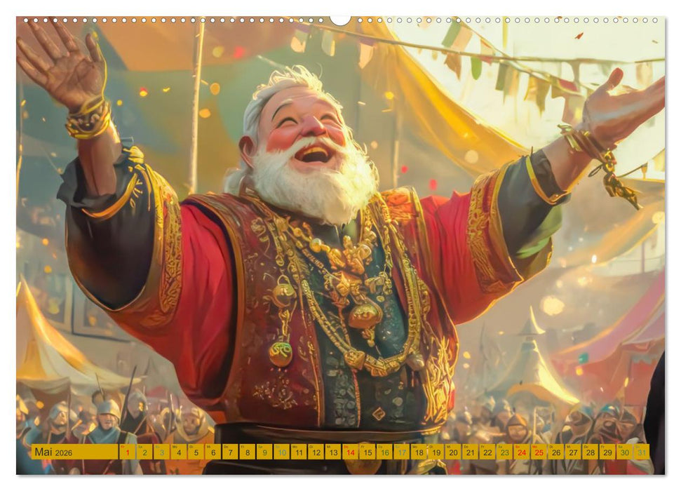 Mittelalterliche Zirkusmagie - Illustrationen (CALVENDO Wandkalender 2026)