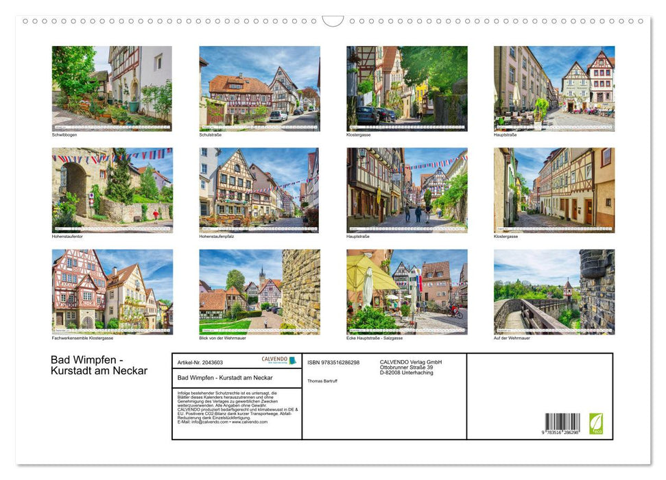 Bad Wimpfen - Kurstadt am Neckar (CALVENDO Wandkalender 2026)