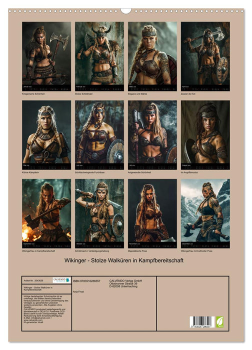 Wikinger - Stolze Walküren in Kampfbereitschaft (CALVENDO Wandkalender 2026)