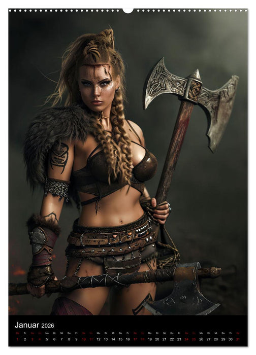 Wikinger - Stolze Walküren in Kampfbereitschaft (CALVENDO Wandkalender 2026)