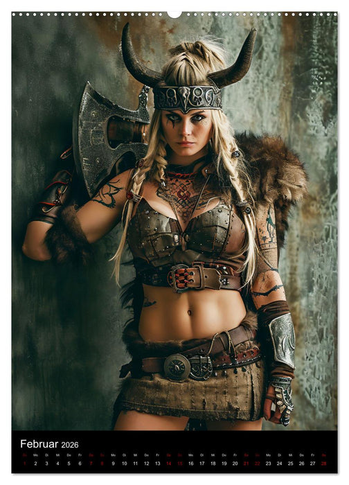 Wikinger - Stolze Walküren in Kampfbereitschaft (CALVENDO Wandkalender 2026)