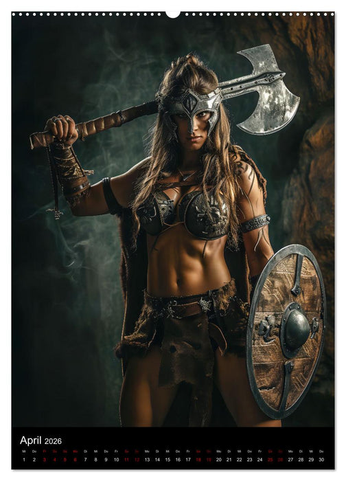 Wikinger - Stolze Walküren in Kampfbereitschaft (CALVENDO Wandkalender 2026)