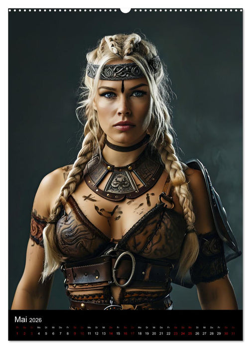Wikinger - Stolze Walküren in Kampfbereitschaft (CALVENDO Wandkalender 2026)