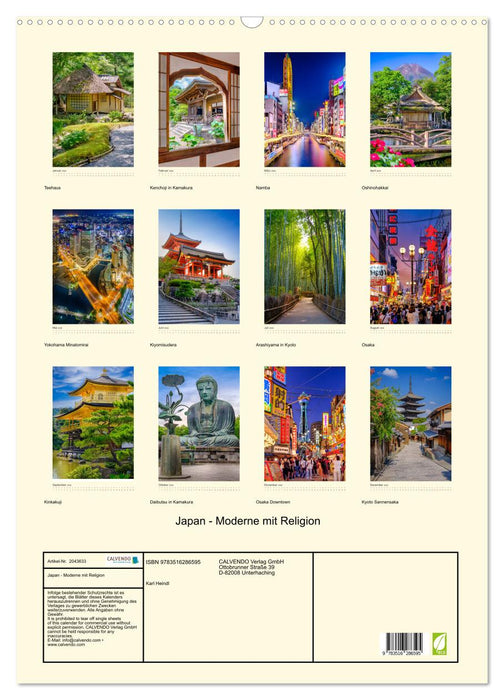 Japan - Moderne mit Religion (CALVENDO Wandkalender 2026)