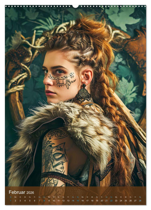Wikinger - Erbe der Walküren als moderne Wikingerfrau (CALVENDO Premium Wandkalender 2026)