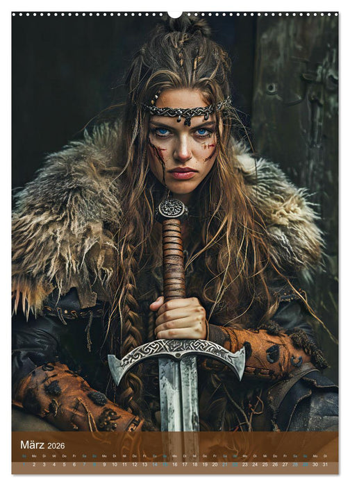 Wikinger - Erbe der Walküren als moderne Wikingerfrau (CALVENDO Premium Wandkalender 2026)