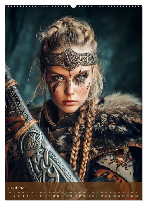Wikinger - Erbe der Walküren als moderne Wikingerfrau (CALVENDO Premium Wandkalender 2026)