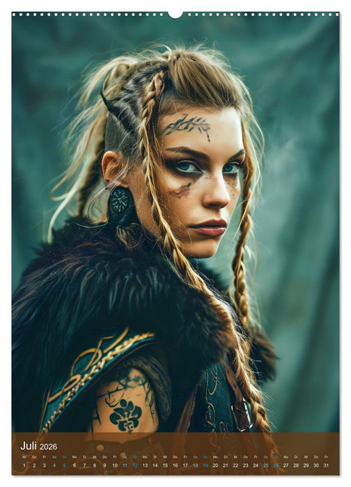 Wikinger - Erbe der Walküren als moderne Wikingerfrau (CALVENDO Premium Wandkalender 2026)