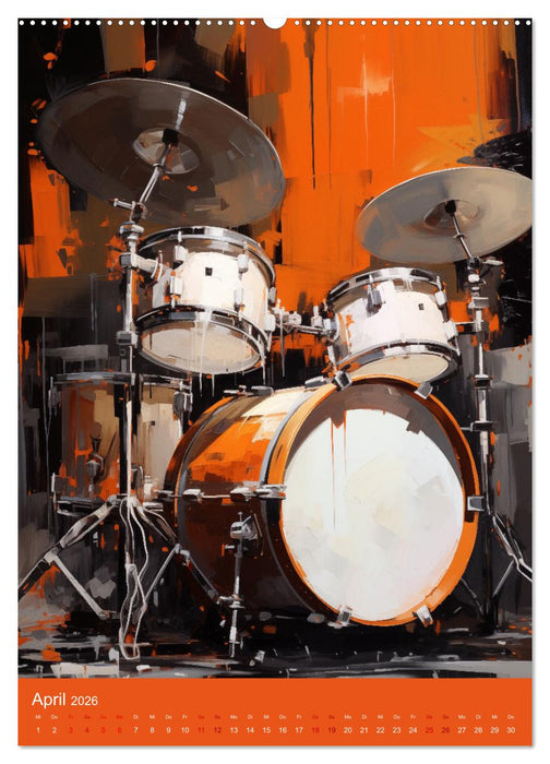 Schlagzeug-Symphonien: Ein Jahr abstrakter Klanglandschaften (CALVENDO Wandkalender 2026)