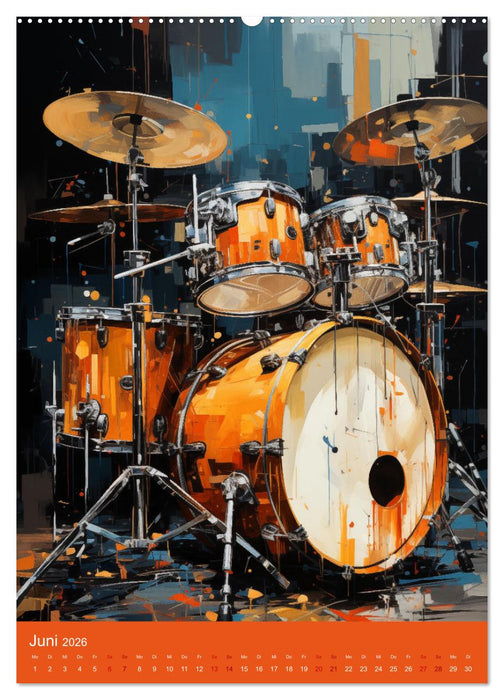 Schlagzeug-Symphonien: Ein Jahr abstrakter Klanglandschaften (CALVENDO Wandkalender 2026)