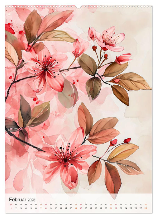 Blätterwelten - Blattmotive in modernen Pasteltönen (CALVENDO Wandkalender 2026)