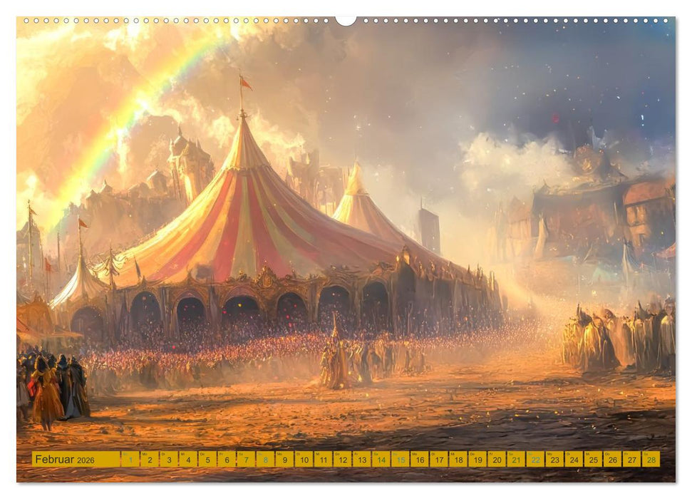 Mittelalterliche Zirkusmagie - Illustrationen (CALVENDO Premium Wandkalender 2026)