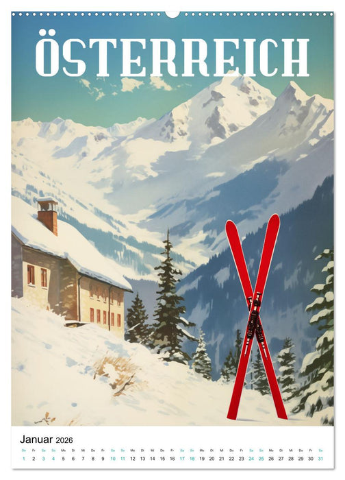 Reise in die 50er Jahre. Vintage Travel Poster. (CALVENDO Wandkalender 2026)