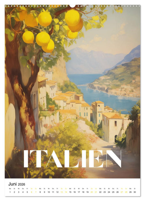 Reise in die 50er Jahre. Vintage Travel Poster. (CALVENDO Wandkalender 2026)