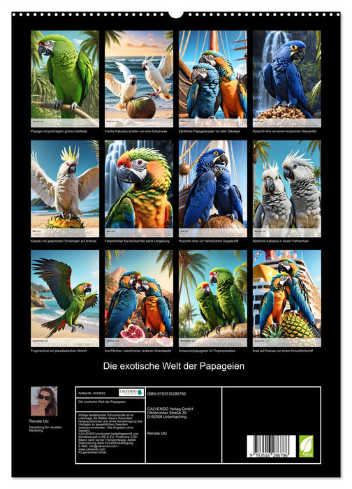 Die exotische Welt der Papageien (CALVENDO Premium Wandkalender 2026)