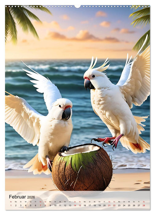 Die exotische Welt der Papageien (CALVENDO Premium Wandkalender 2026)