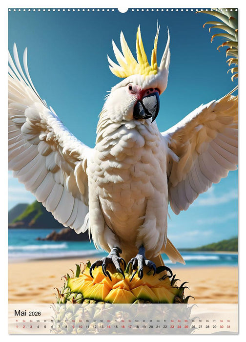 Die exotische Welt der Papageien (CALVENDO Premium Wandkalender 2026)