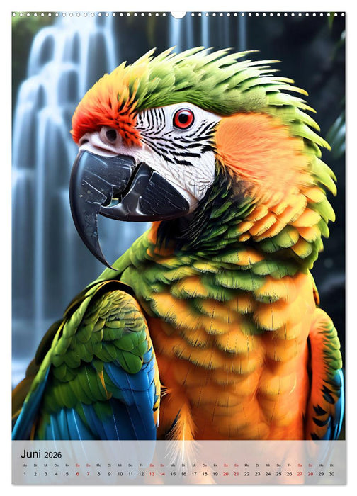 Die exotische Welt der Papageien (CALVENDO Premium Wandkalender 2026)